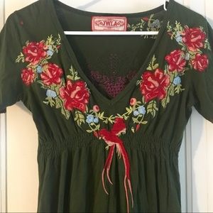 Johnny Was embroidered dress, size small